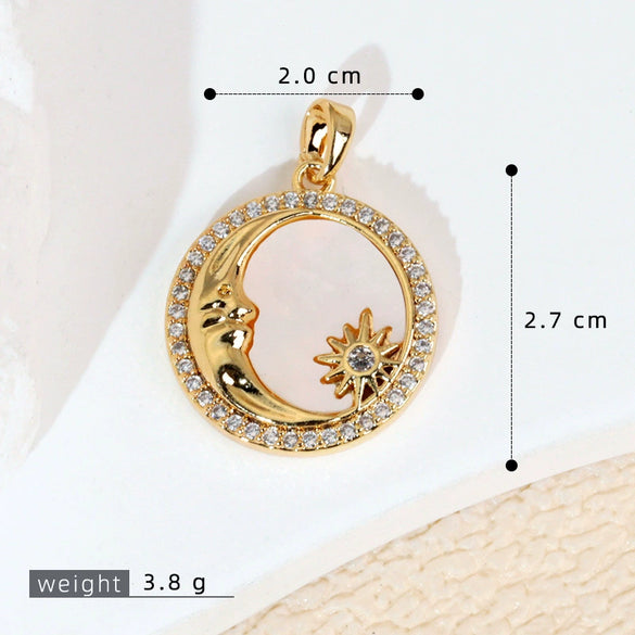 Pendant Necklace Copper Geometric Constellation Star Vintage Electroplating Women's Diy Jewelry Accessories