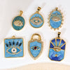 Pendant Necklace Copper Geometric Dripping Oil Microinlaid Zircon Devil's Eye Pendant