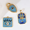 Pendant Necklace Copper Geometric Dripping Oil Microinlaid Zircon Devil's Eye Pendant