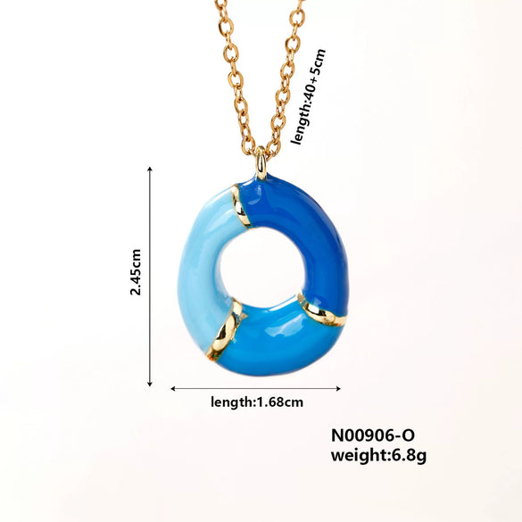 Pendant Necklace Copper Geometric Letter Electroplated