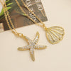 Pendant Necklace Copper Geometric Starfish Shell Style