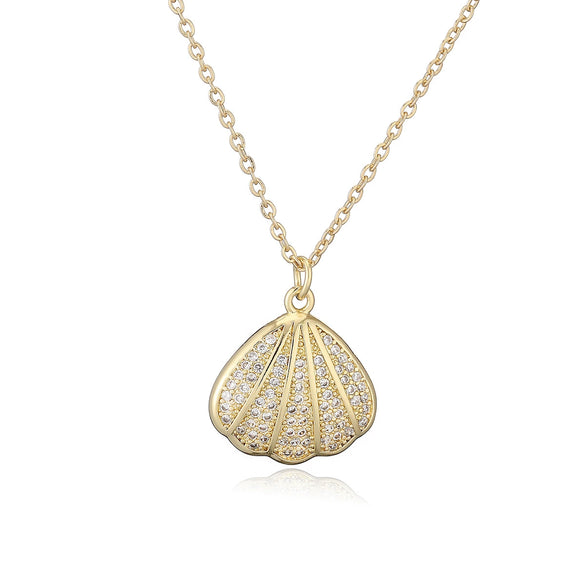 Pendant Necklace Copper Geometric Starfish Shell Style