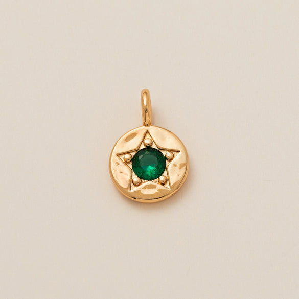 Pendant Necklace Copper Glass Zircon Fivepointed Star Round Electroplating
