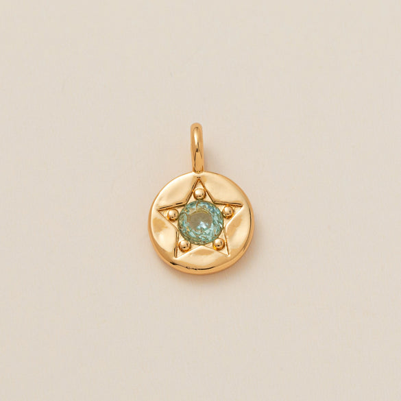 Pendant Necklace Copper Glass Zircon Fivepointed Star Round Electroplating