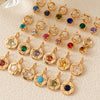 Pendant Necklace Copper Glass Zircon Fivepointed Star Round Electroplating
