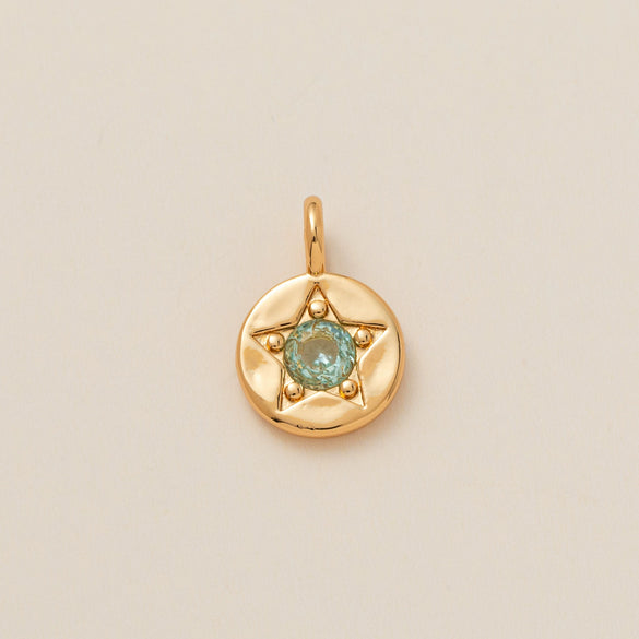 Pendant Necklace Copper Glass Zircon Fivepointed Star Round Electroplating