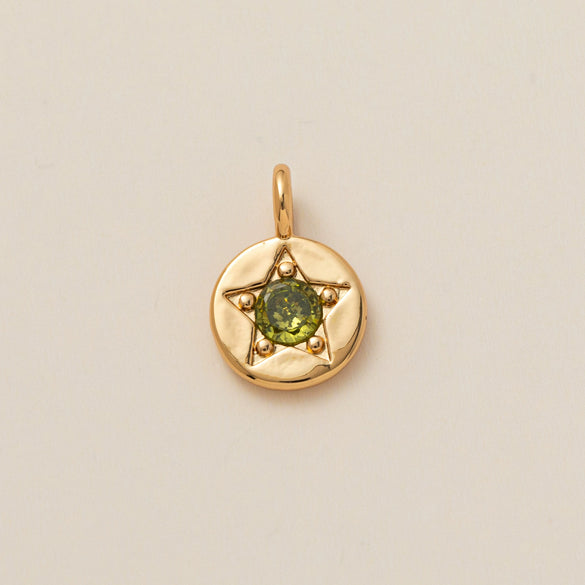 Pendant Necklace Copper Glass Zircon Fivepointed Star Round Electroplating