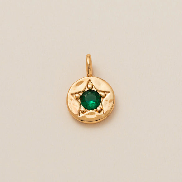 Pendant Necklace Copper Glass Zircon Fivepointed Star Round Electroplating