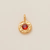Pendant Necklace Copper Glass Zircon Fivepointed Star Round Electroplating
