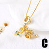 Pendant Necklace Copper Gold Plated Geometric Minimalist Style