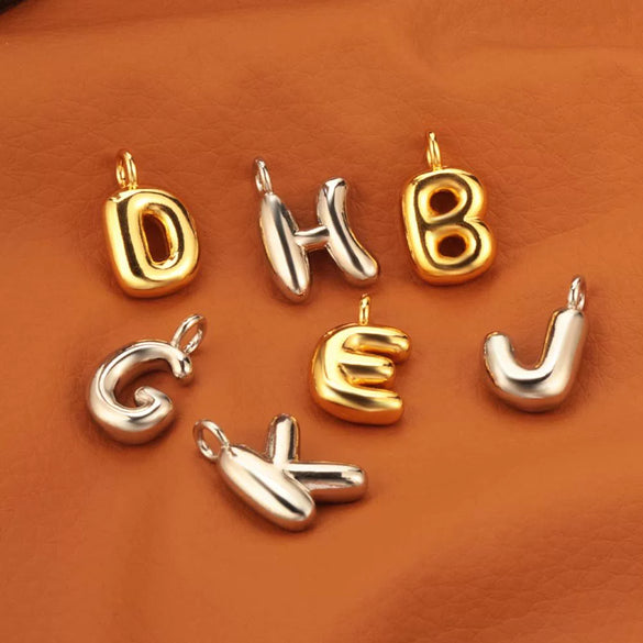 Pendant Necklace Copper Gold Plated Letter Balloon Shape Electroplating