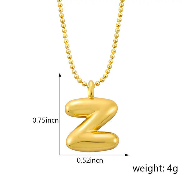 Pendant Necklace Copper Gold Plated Letter Balloon Shape Electroplating