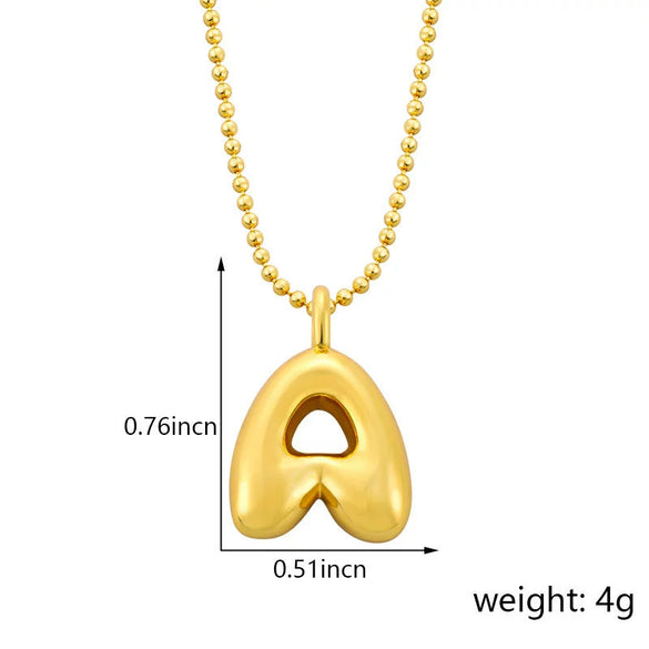 Pendant Necklace Copper Gold Plated Letter Balloon Shape Electroplating