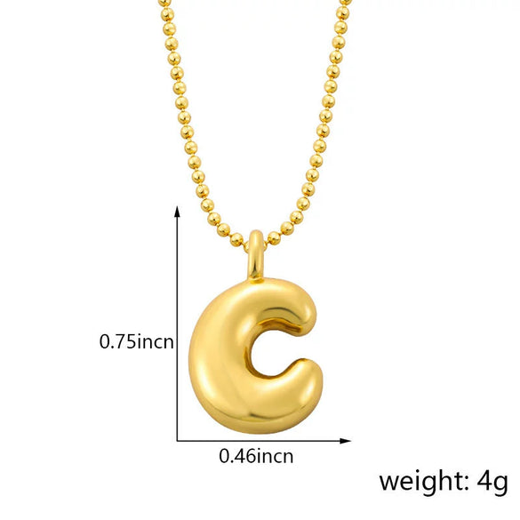 Pendant Necklace Copper Gold Plated Letter Balloon Shape Electroplating