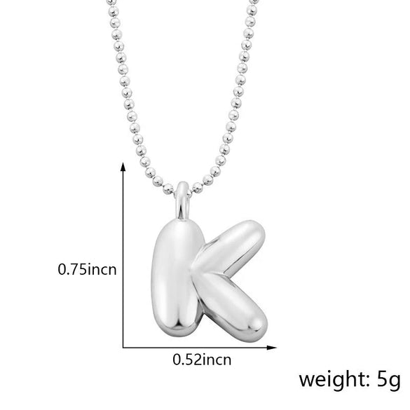 Pendant Necklace Copper Gold Plated Letter Balloon Shape Electroplating