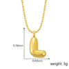 Pendant Necklace Copper Gold Plated Letter Balloon Shape Electroplating