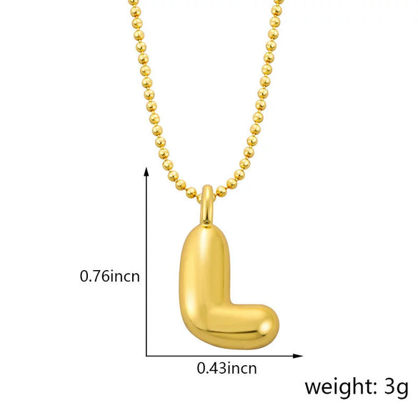 Pendant Necklace Copper Gold Plated Letter Balloon Shape Electroplating