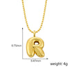 Pendant Necklace Copper Gold Plated Letter Balloon Shape Electroplating