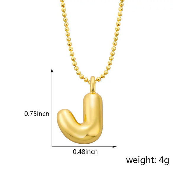 Pendant Necklace Copper Gold Plated Letter Balloon Shape Electroplating