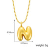 Pendant Necklace Copper Gold Plated Letter Balloon Shape Electroplating