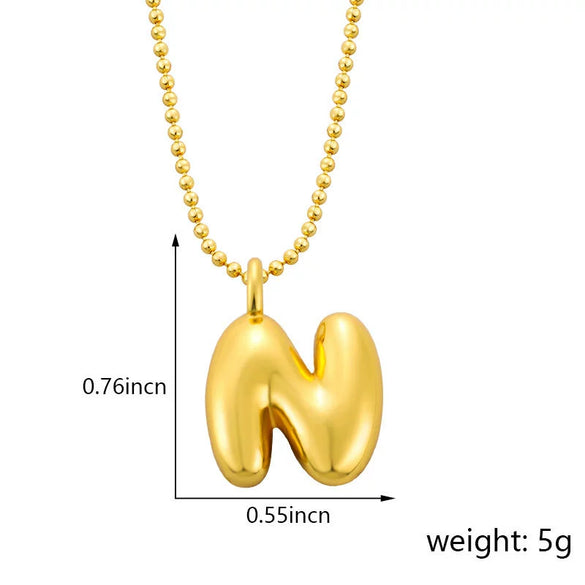 Pendant Necklace Copper Gold Plated Letter Balloon Shape Electroplating