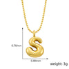 Pendant Necklace Copper Gold Plated Letter Balloon Shape Electroplating