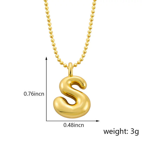 Pendant Necklace Copper Gold Plated Letter Balloon Shape Electroplating