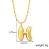 Pendant Necklace Copper Gold Plated Letter Balloon Shape Electroplating