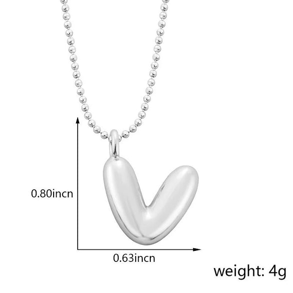 Pendant Necklace Copper Gold Plated Letter Balloon Shape Electroplating