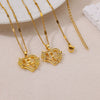Pendant Necklace Copper Gold Stainless Steel Ochain Simple Style Hollow Love Flowers Geometric Letters Pattern Electroplated