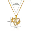 Pendant Necklace Copper Gold Stainless Steel Ochain Simple Style Hollow Love Flowers Geometric Letters Pattern Electroplated