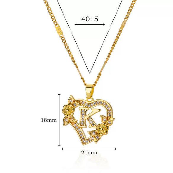 Pendant Necklace Copper Gold Stainless Steel Ochain Simple Style Hollow Love Flowers Geometric Letters Pattern Electroplated