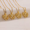 Pendant Necklace Copper Gold Stainless Steel Ochain Simple Style Hollow Love Flowers Geometric Letters Pattern Electroplated