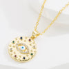 Pendant Necklace Copper Goldplated Devil's Eye Zirconembedded Ochain Creative Jewelry