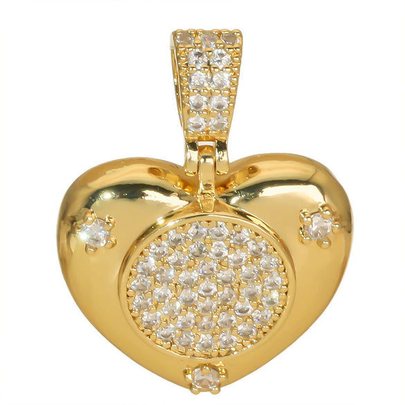 Pendant Necklace Copper Heart Shape Electroplating Diy Accessories