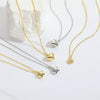 Pendant Necklace Copper Heart Shape Electroplating O Word Chain