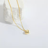 Pendant Necklace Copper Heart Shape Electroplating O Word Chain