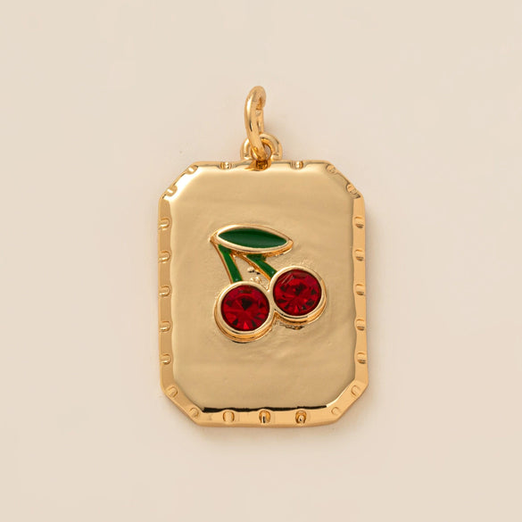 Pendant Necklace Copper Heart Shape Fruit Food Style Electroplating