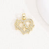 Pendant Necklace Copper Hollow Love Flowers English Letters Design