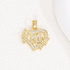 Pendant Necklace Copper Hollow Love Flowers English Letters Design