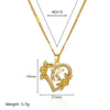 Pendant Necklace Copper Hollow Love Flowers Letters Numbers Text Diamond Design Bamboo Chain