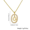 Pendant Necklace Copper Hollow Oval Electroplated Inlaid Zircon With Letters Pattern Simple Style