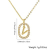 Pendant Necklace Copper Hollow Oval Electroplated Inlaid Zircon With Letters Pattern Simple Style