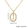 Pendant Necklace Copper Hollow Oval Electroplated Inlaid Zircon With Letters Pattern Simple Style