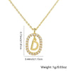 Pendant Necklace Copper Hollow Oval Electroplated Inlaid Zircon With Letters Pattern Simple Style