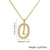 Pendant Necklace Copper Hollow Oval Electroplated Inlaid Zircon With Letters Pattern Simple Style
