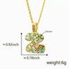 Pendant Necklace Copper Inlaid Color Zircon English Letter Light Luxury Electroplating For Women