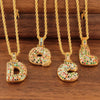 Pendant Necklace Copper Inlaid Color Zircon English Letter Light Luxury Electroplating For Women