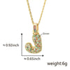 Pendant Necklace Copper Inlaid Color Zircon English Letter Light Luxury Electroplating For Women