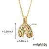 Pendant Necklace Copper Inlaid Color Zircon English Letter Light Luxury Electroplating For Women